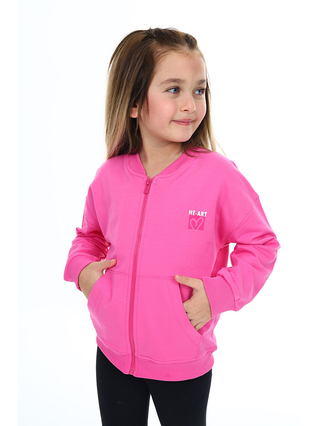 Fuşya Kız Çocuk Baskılı Hırka-3