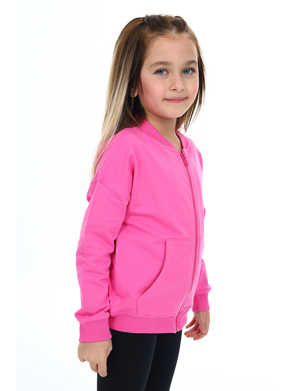 Fuşya Kız Çocuk Baskılı Hırka-4