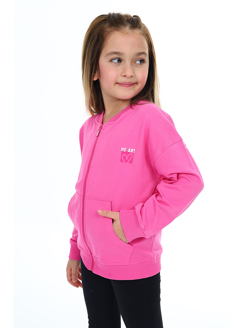 Fuşya Kız Çocuk Baskılı Hırka-5