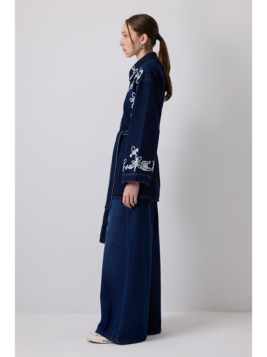 Touché Mavi Nakışlı Denim Ceket - 3