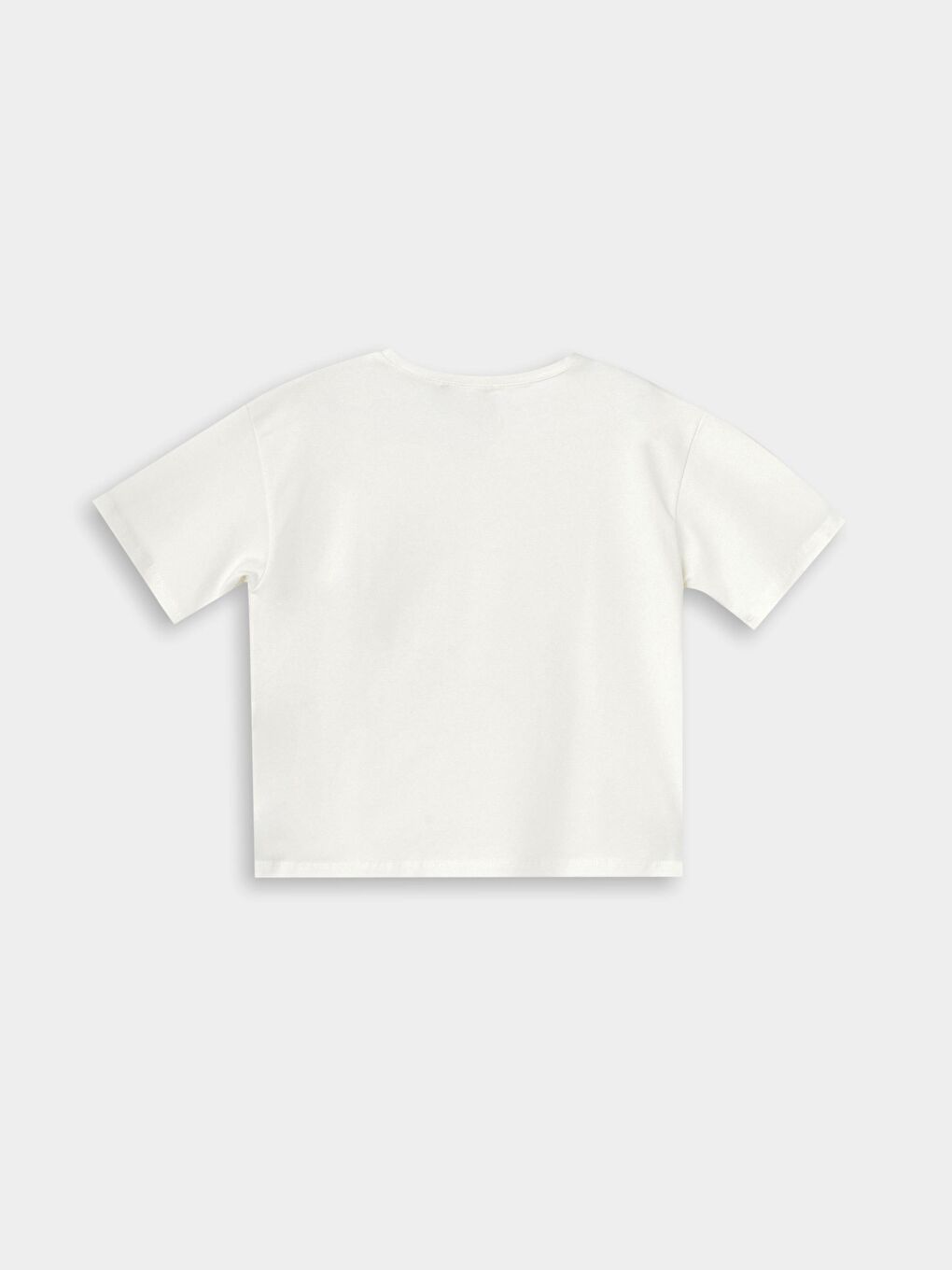 Ekru Kız Çocuk İnci Cepli Tişört-2