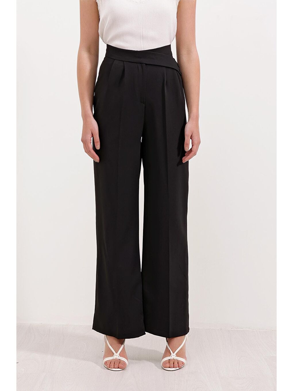 Kadın Siyah Yüksek Bel Palazzo Pantolon 6646