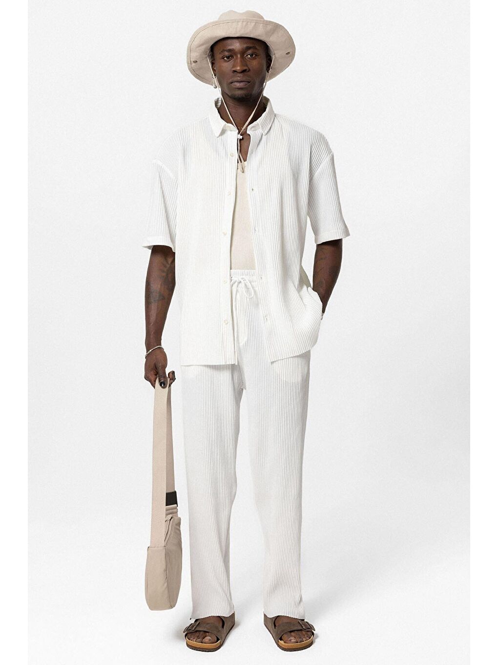 Basic Oversize Ottoman Takım Beyaz