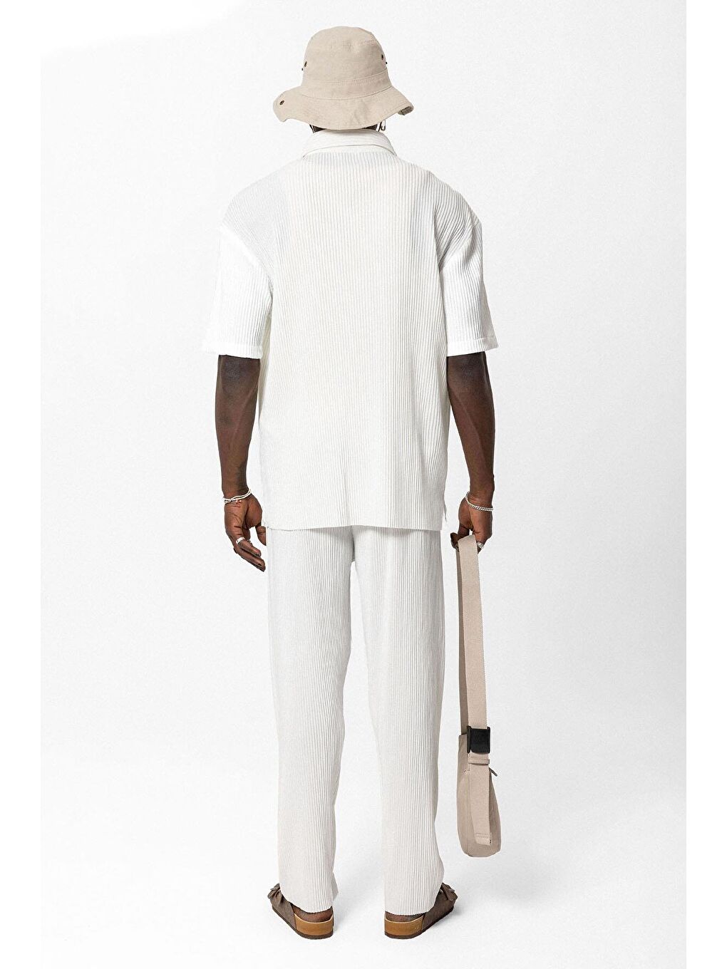 Basic Oversize Ottoman Takım Beyaz-2