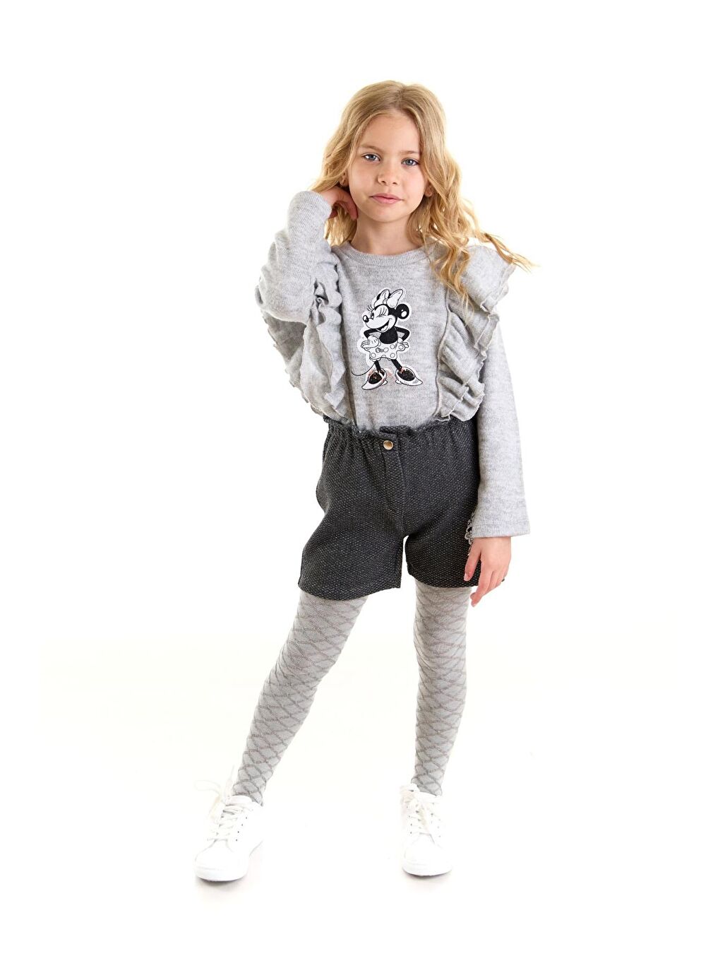 Gri Minnie Mouse Lisanslı Çocuk 3'lü Takım 21268