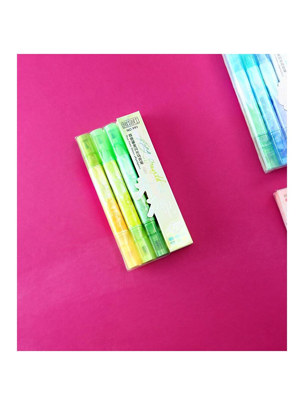 Pastel Tonlu Çift Uçlu Fosforlu Kalem Seti – 3'lü