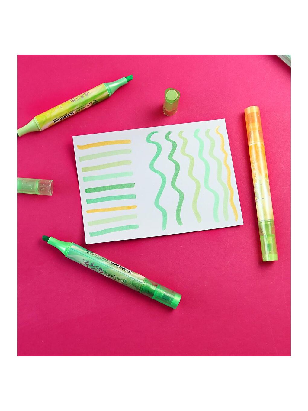 Pastel Tonlu Çift Uçlu Fosforlu Kalem Seti – 3'lü-1