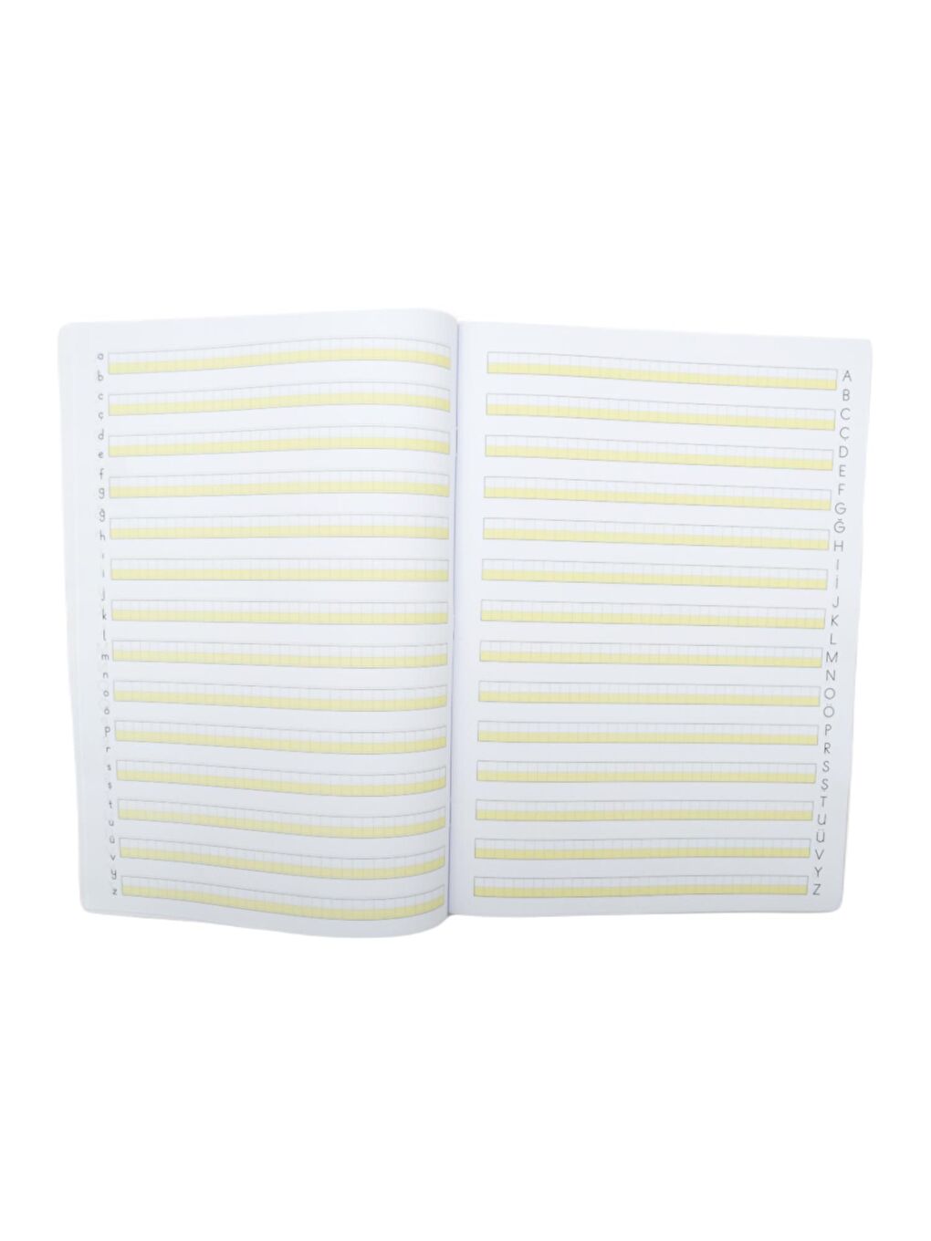 Mica A4 40 Yaprak Plastik Kapak Tel Dikişli Rehber Çizgili Dik Temel Abece Yazı Defteri (7332)