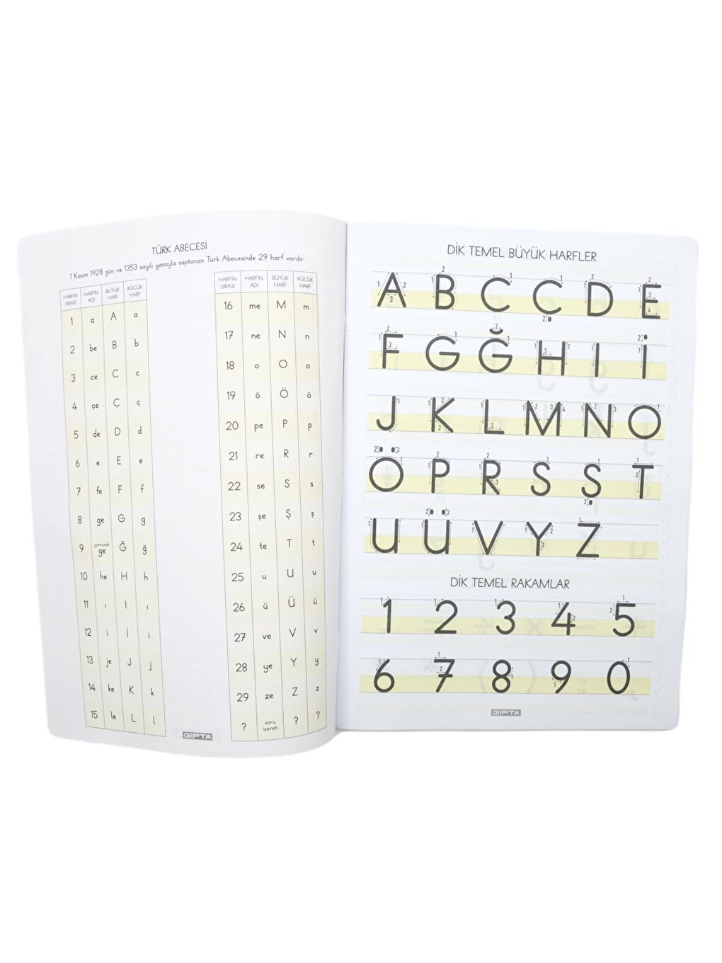 Mica A4 40 Yaprak Plastik Kapak Tel Dikişli Rehber Çizgili Dik Temel Abece Yazı Defteri (7332)-2