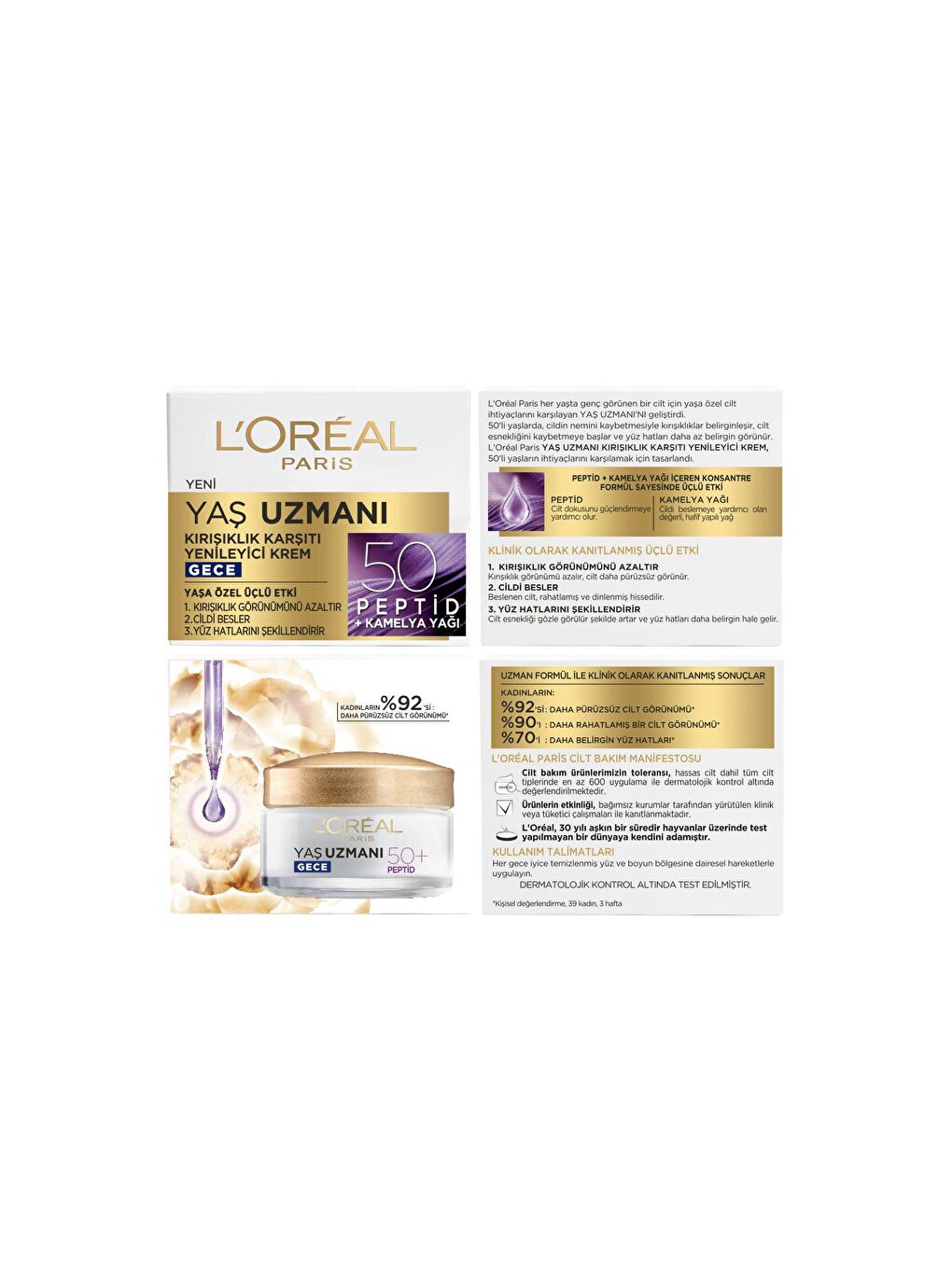 L'Oreal Paris Şeffaf Yaş Uzmanı 50+ Kırışıklık Karşıtı Yenileyici Gece Kremi - 2