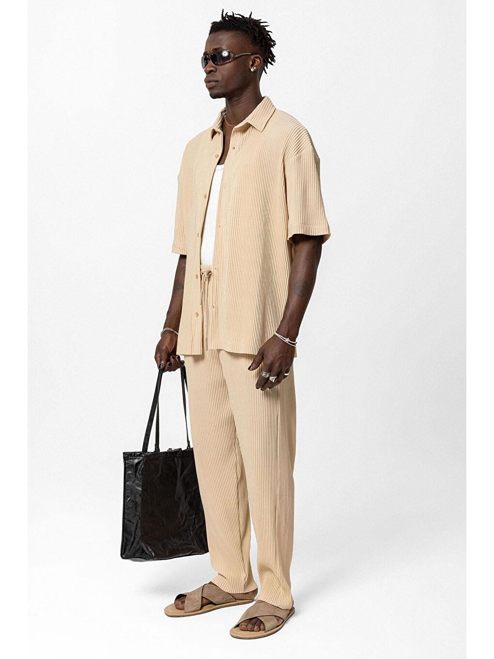 Basic Oversize Ottoman Takım Bej-6