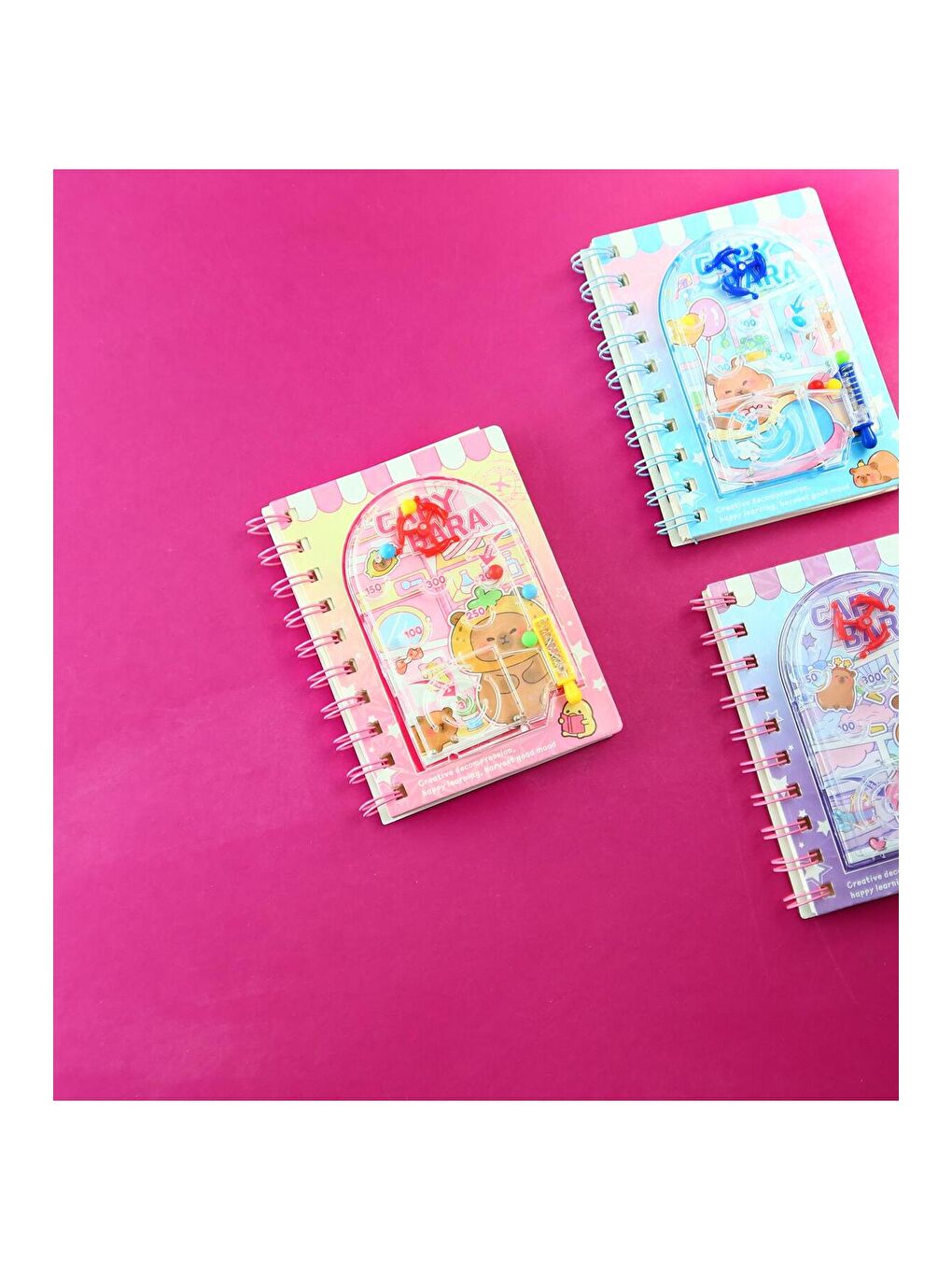 Oyun Kapaklı Spiralli Çizgili Defter