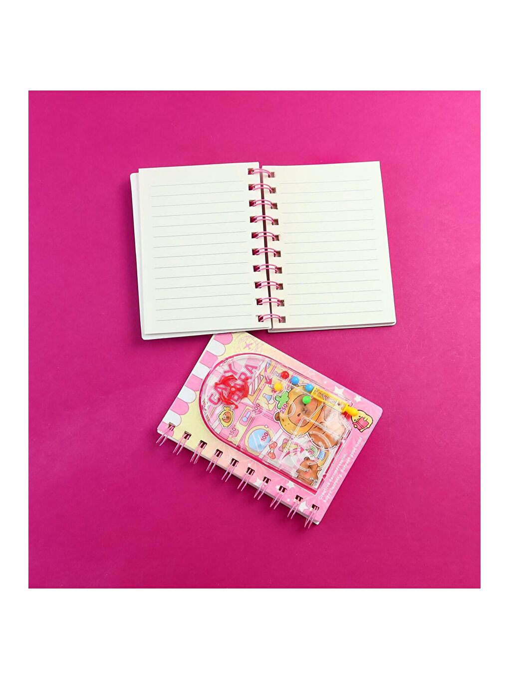 Oyun Kapaklı Spiralli Çizgili Defter-1