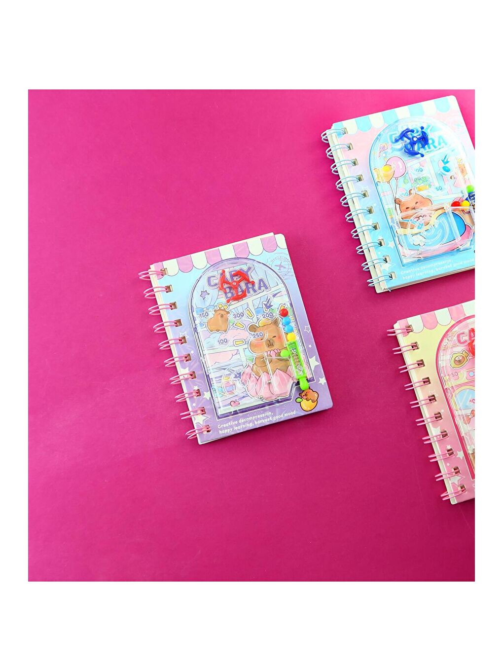 Oyun Kapaklı Spiralli Çizgili Defter