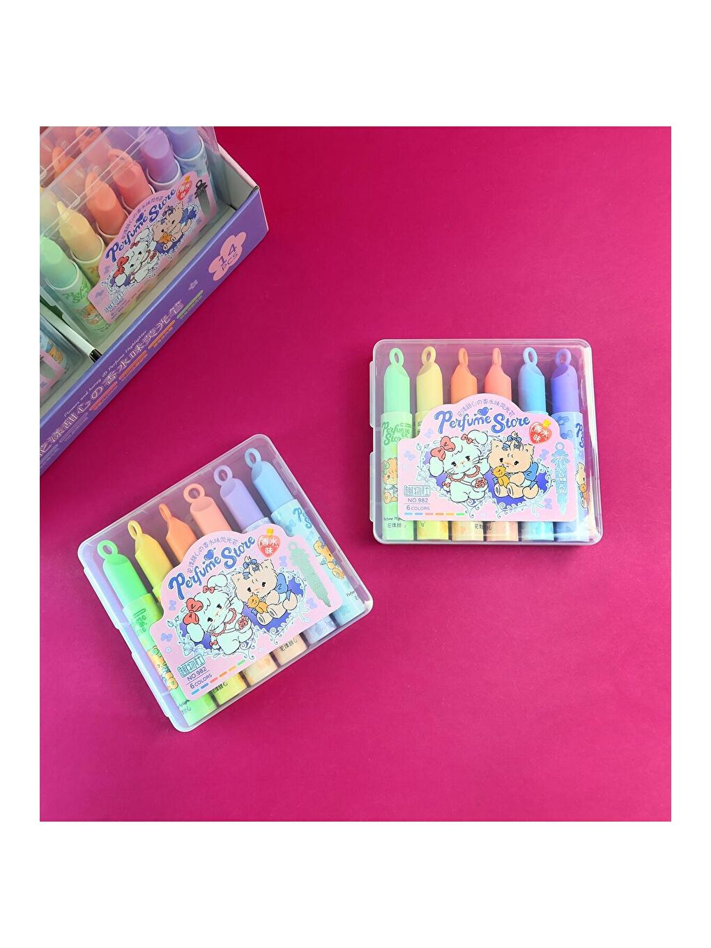 Perfume Store Çiçek Kokulu Fosforlu Kalem Seti – 6 Renk