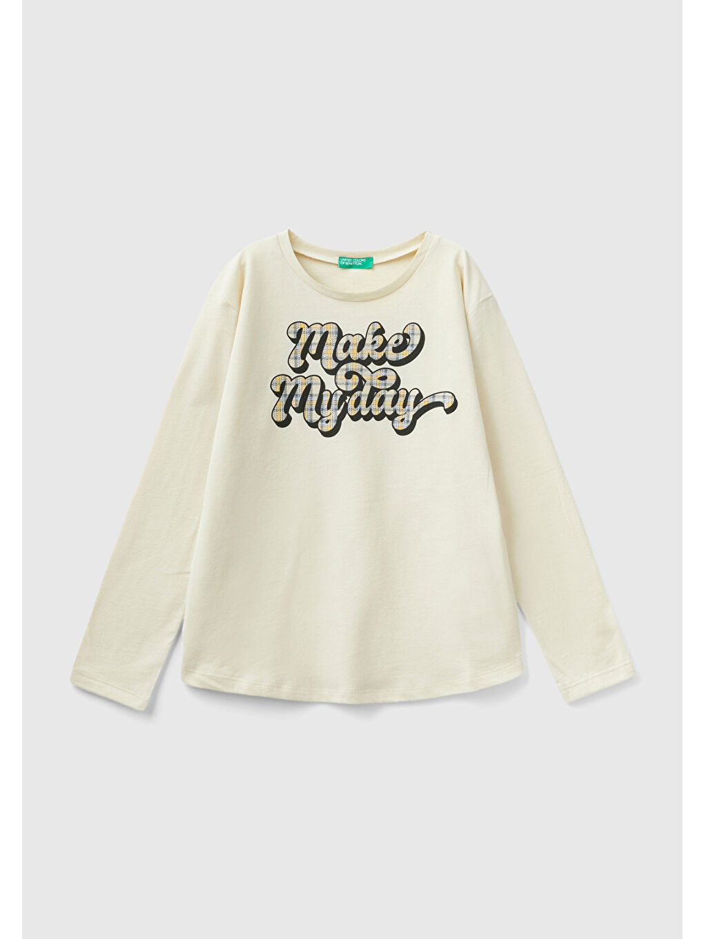 Kız Çocuk Bej Baskılı Tişört