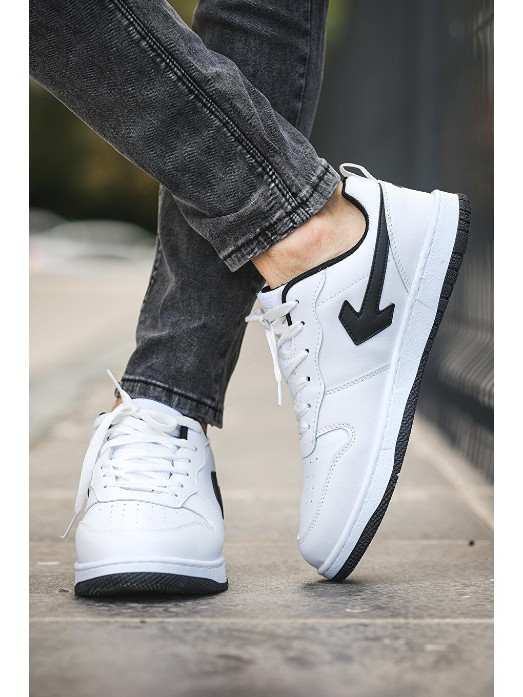 Beyaz Creed Kalın Taban Erkek Sneaker-2