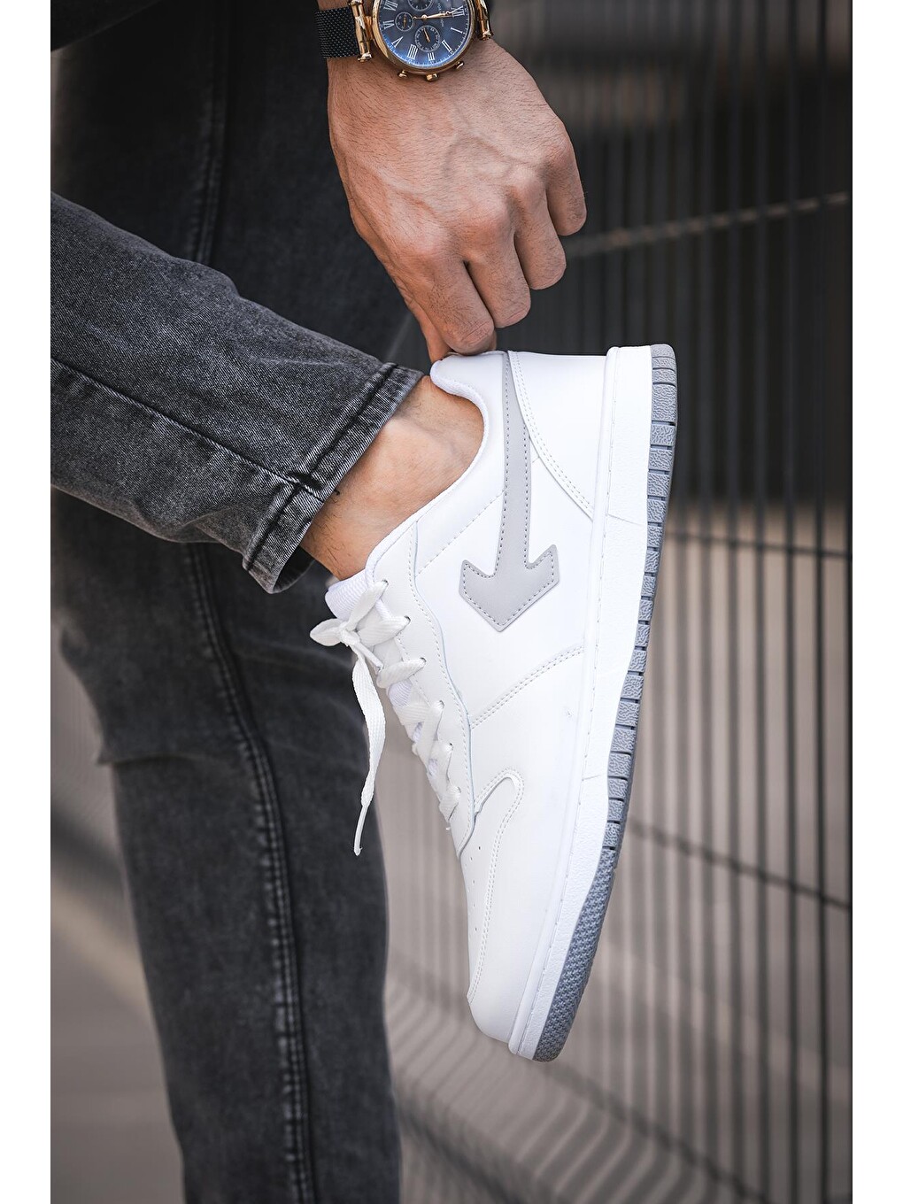 Gri Creed Kalın Taban Erkek Sneaker-1