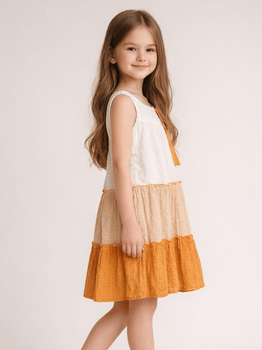 Lila Bisiklet Yaka Kız Çocuk Elbise-1