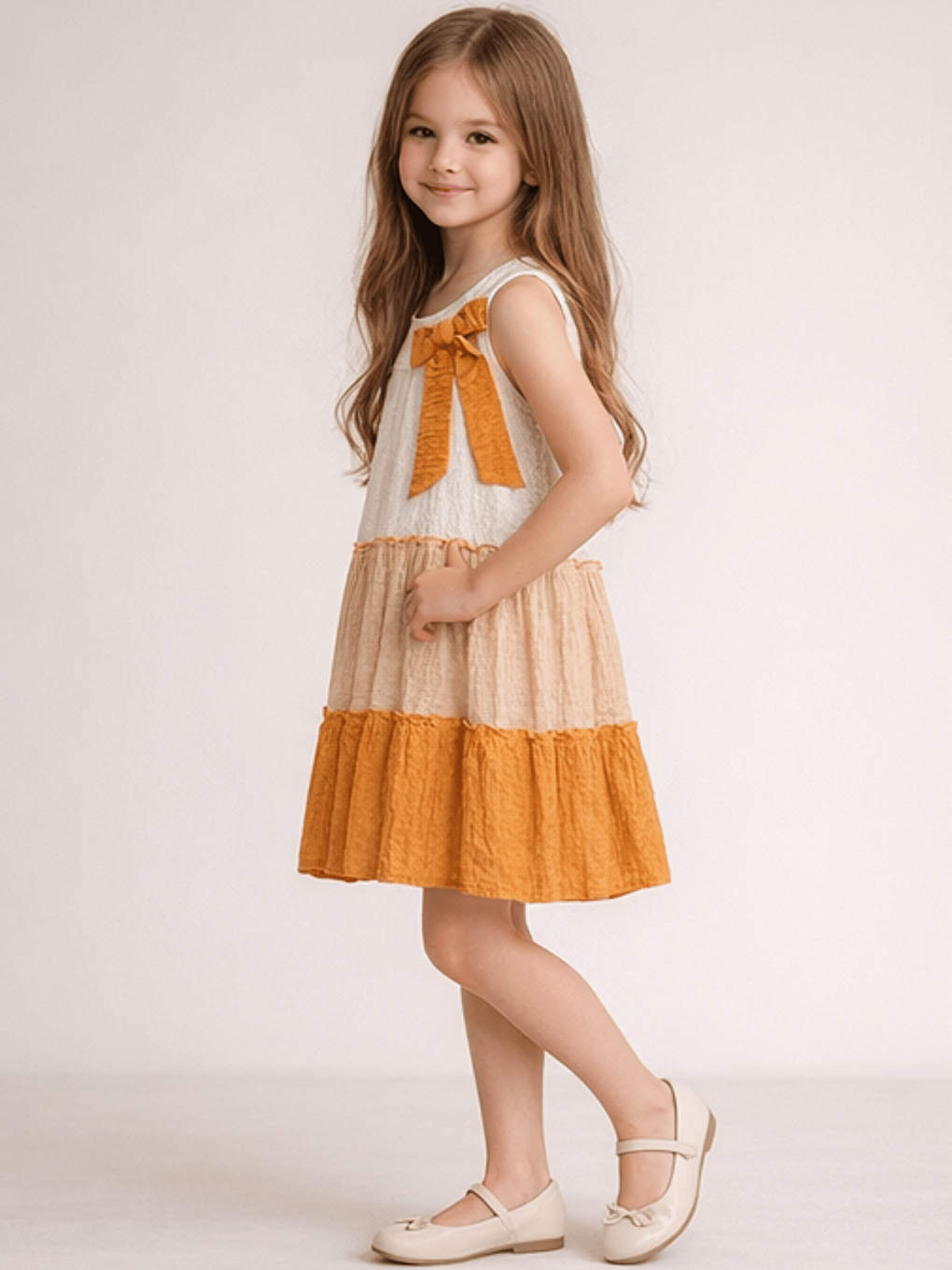 Lila Bisiklet Yaka Kız Çocuk Elbise-2