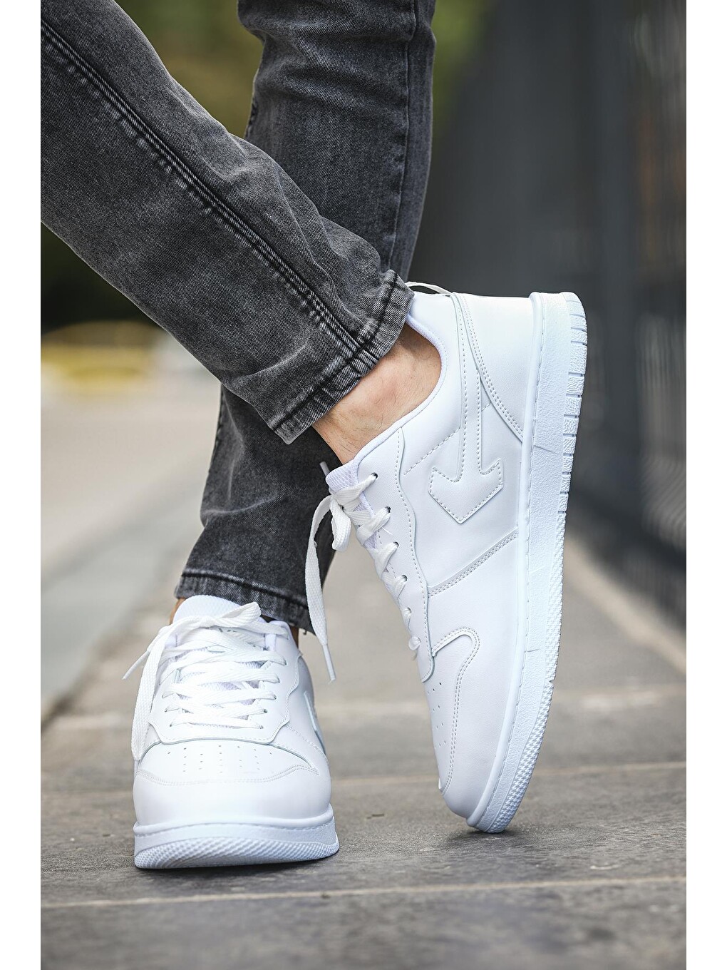 Beyaz Creed Kalın Taban Erkek Sneaker-2