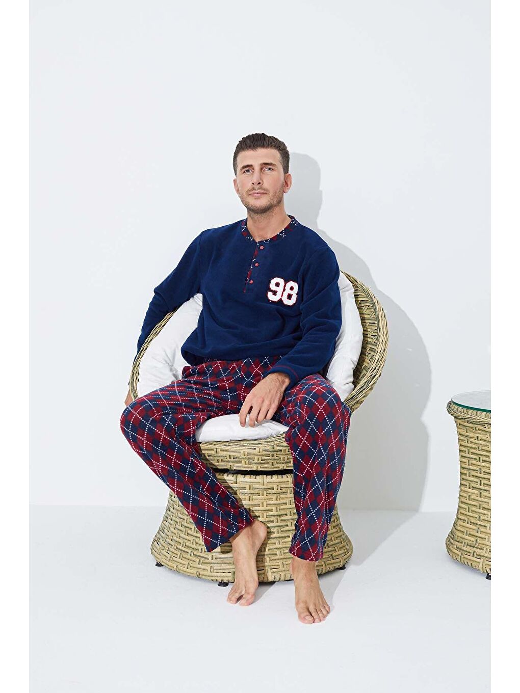 Lacivert Polar Pijama Takım 8856-15