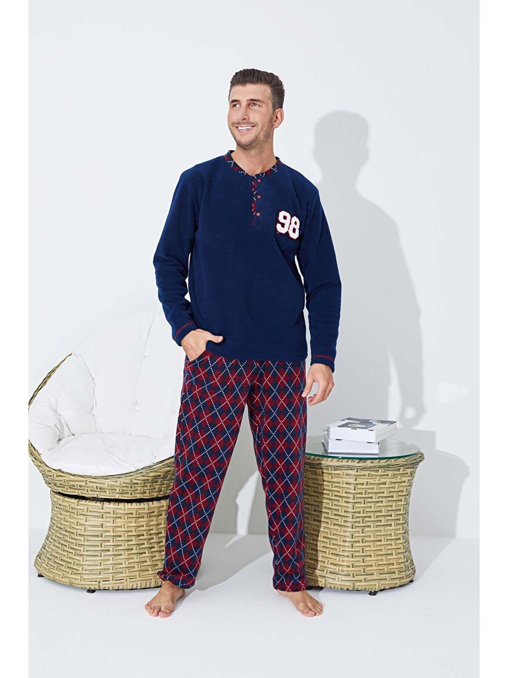 Lacivert Polar Pijama Takım 8856-15-1