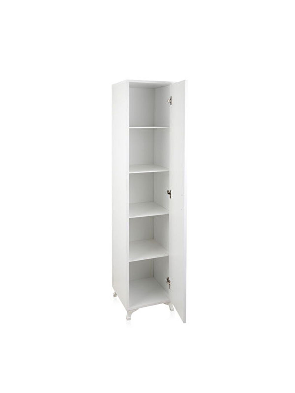 Tek Kapaklı 5 Raflı Boy Dolap - Beyaz - 170x35,5x35 cm-2