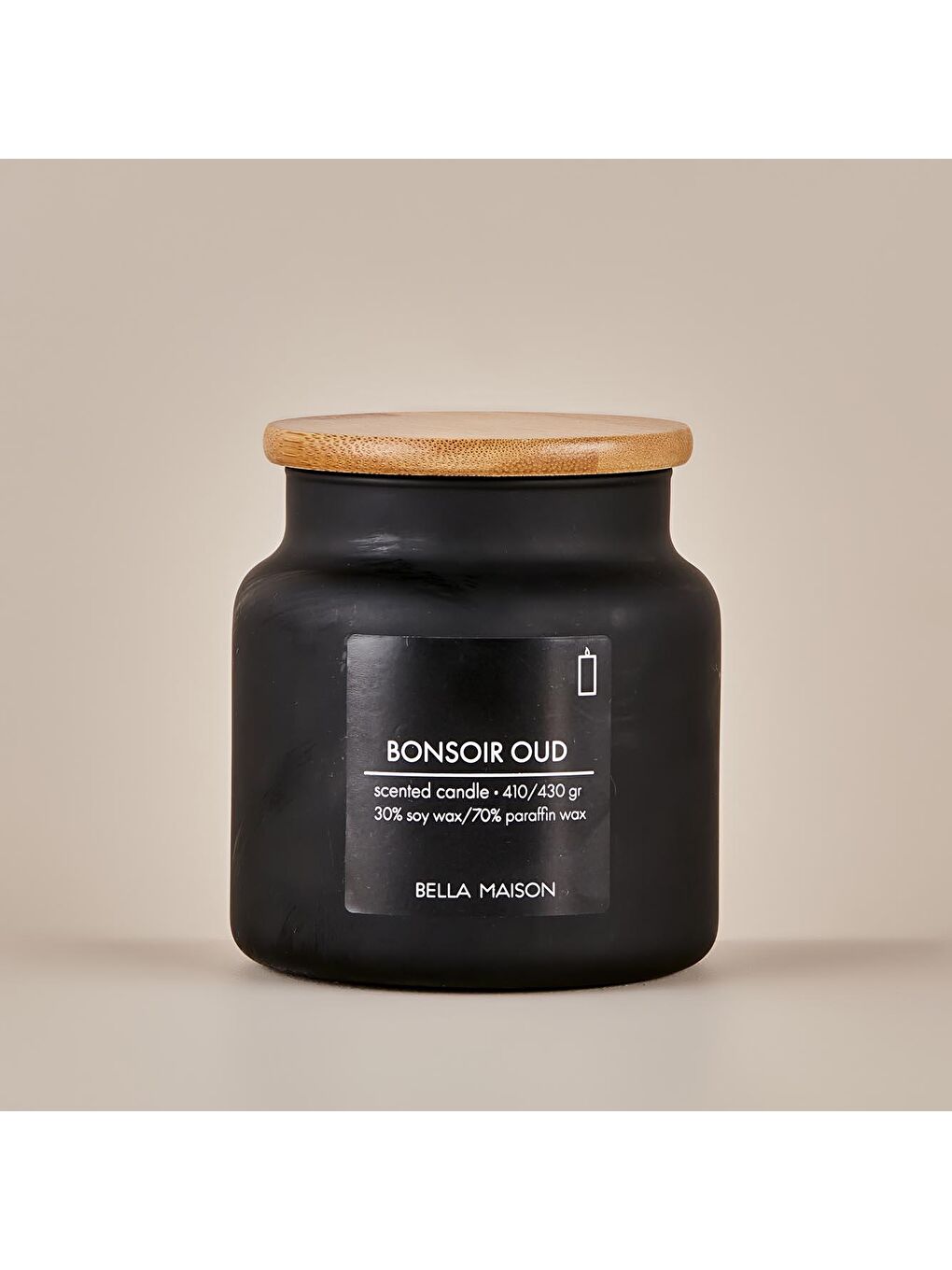 Bonsoir Oud Kavanoz Mum Siyah