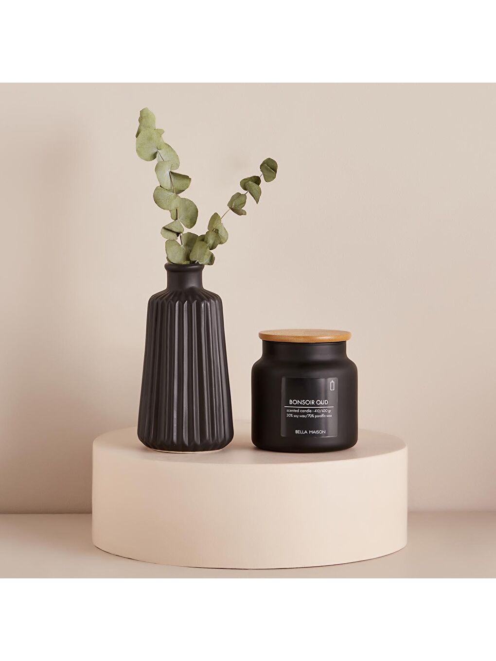 Bonsoir Oud Kavanoz Mum Siyah-2