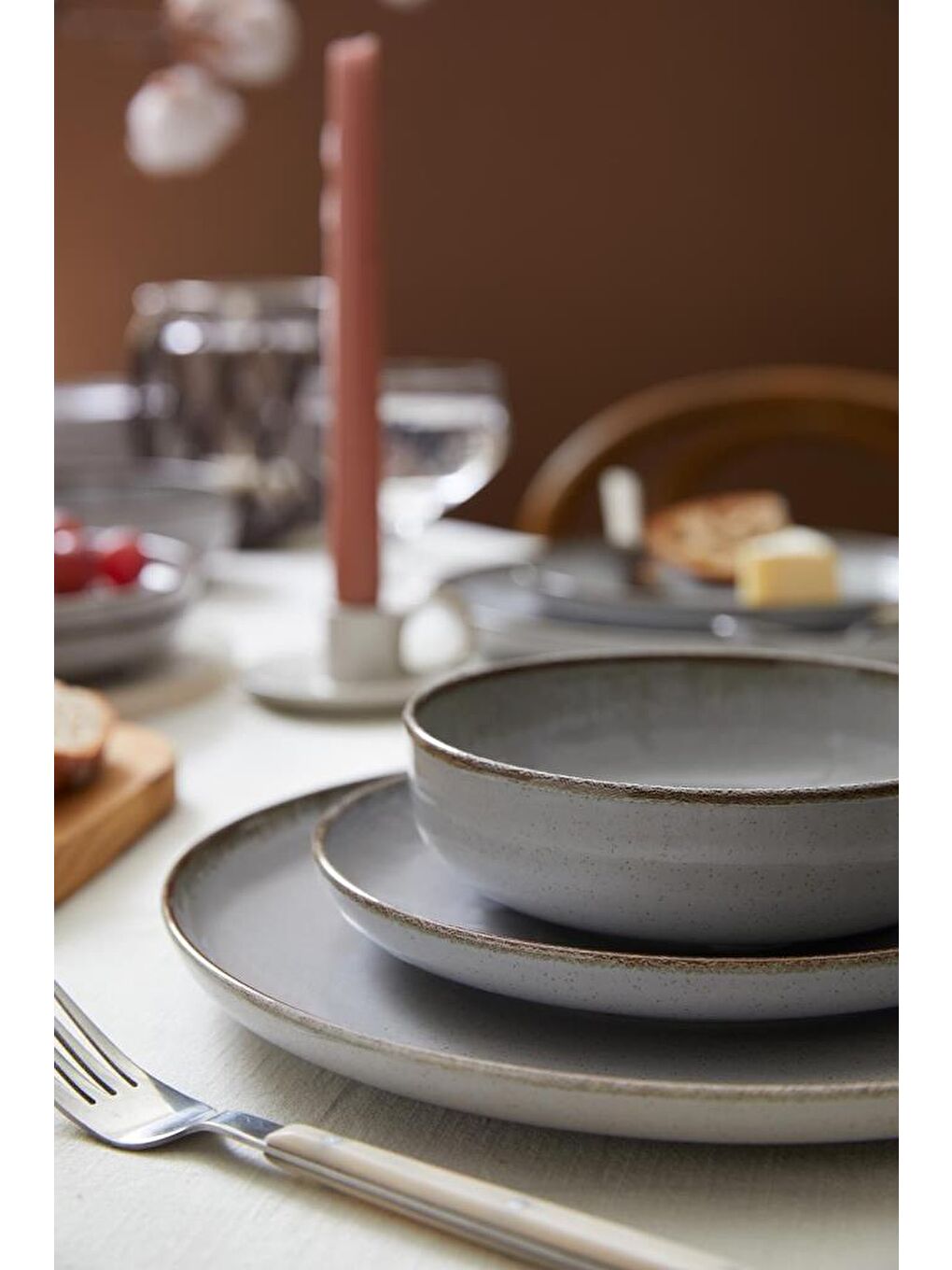 Moderna 24 Parça 6 Kişilik Yemek Takımı Gri-2