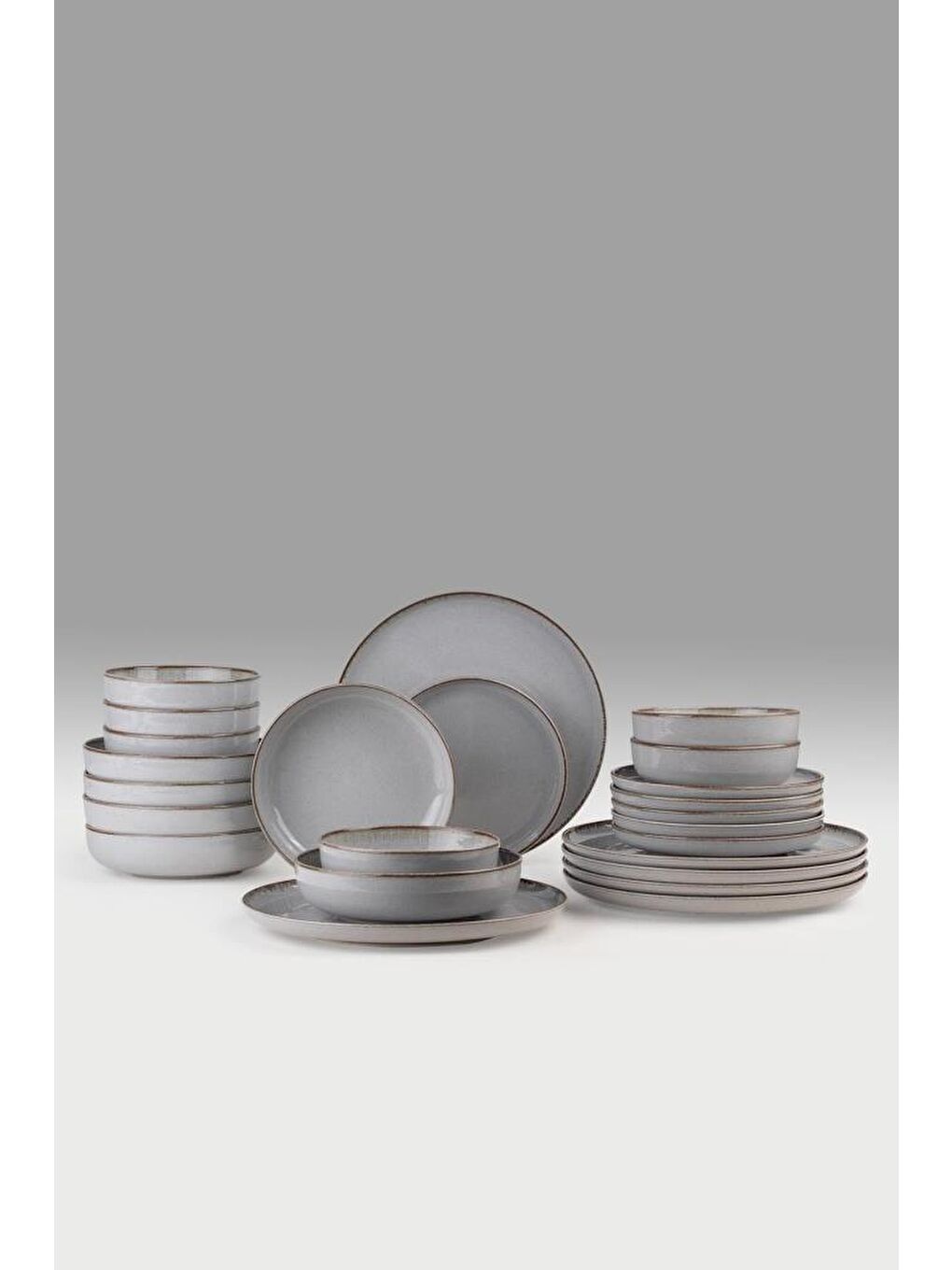 Moderna 24 Parça 6 Kişilik Yemek Takımı Gri-3