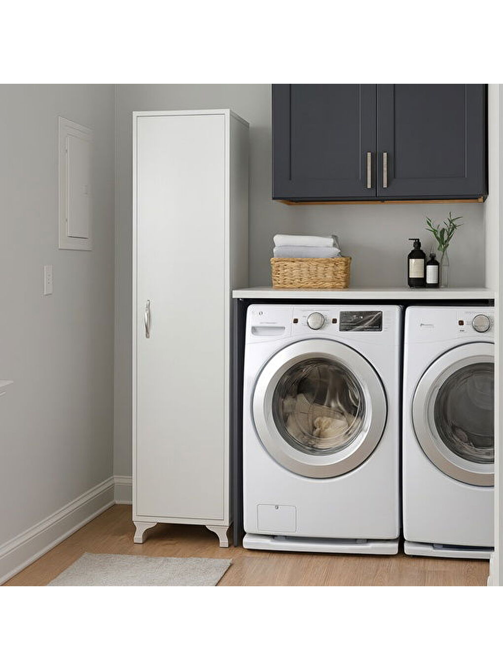 Tek Kapaklı 5 Raflı Boy Dolap - Beyaz - 170x35,5x35 cm-11