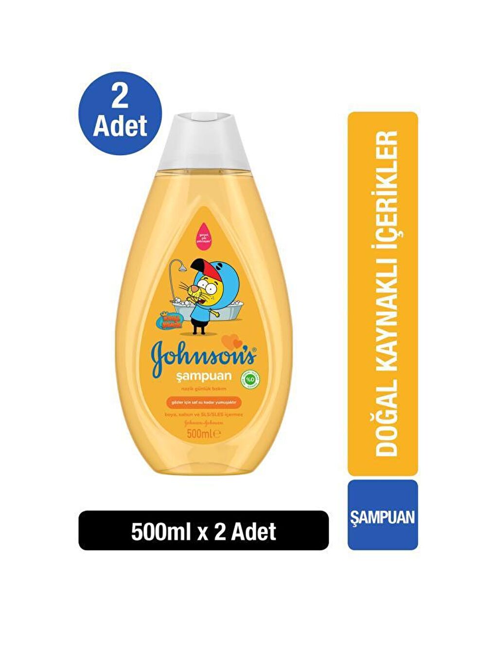 JOHNSON'S Renksiz Kral Şakir Gold Şampuan 500 ml x 2 adet