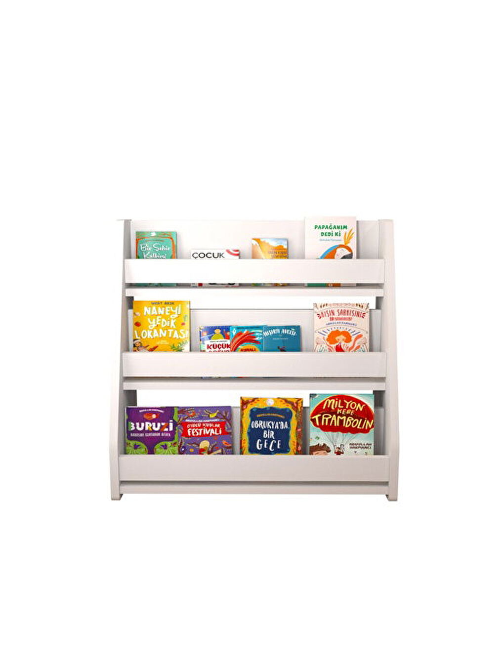 Montessori 3 Raflı Kitaplık - Beyaz - 60x25x60 cm-3