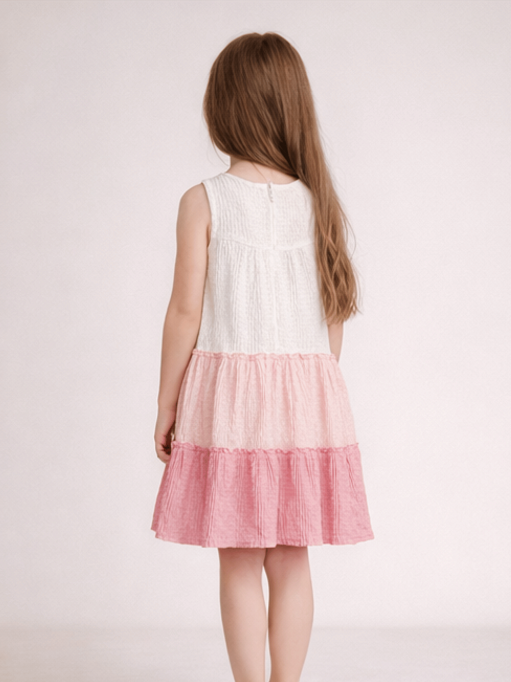 Pembe Bisiklet Yaka Kız Çocuk Elbise-3