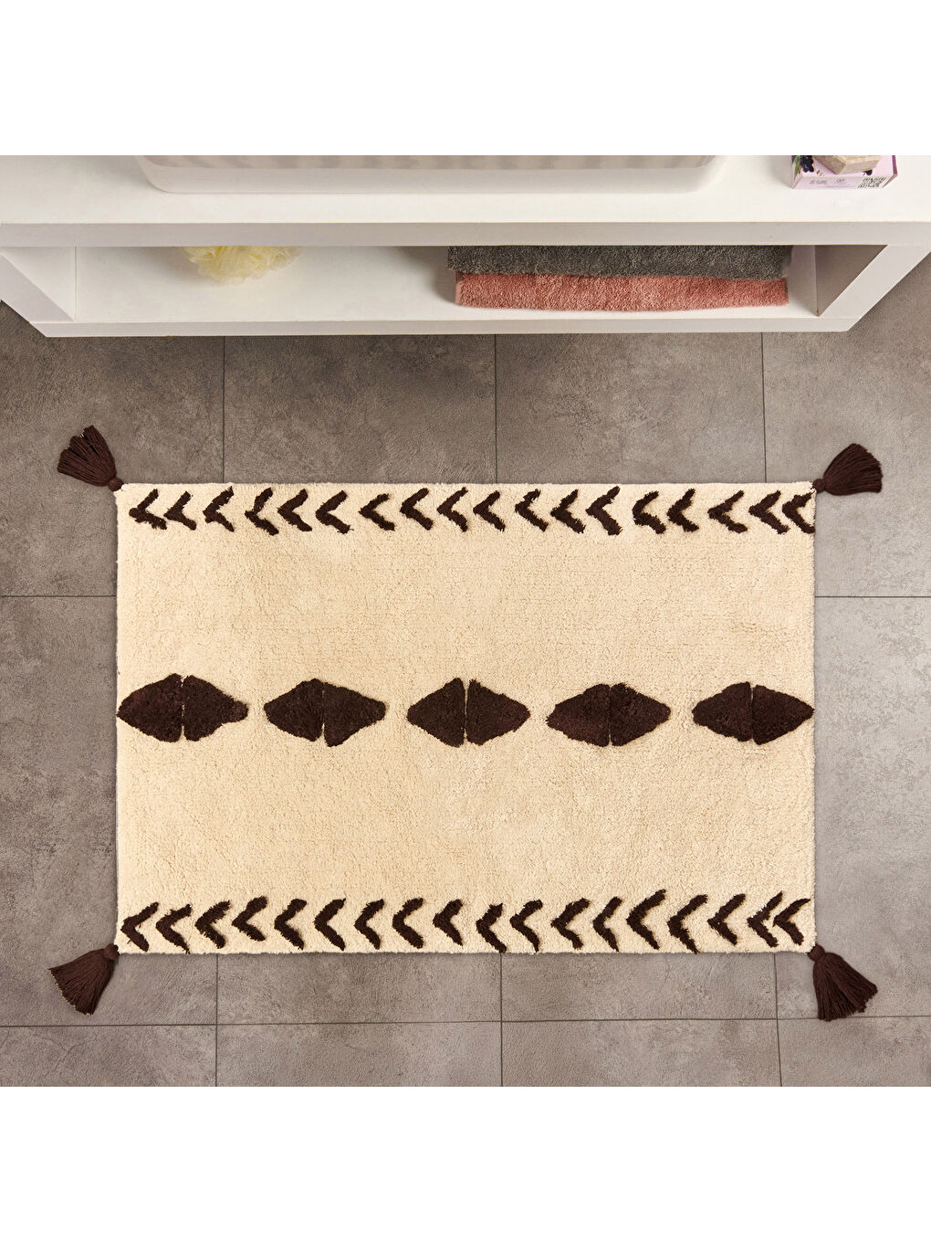 Soft Tufting Thek Banyo Paspası - Ekru - 60x90 cm-3