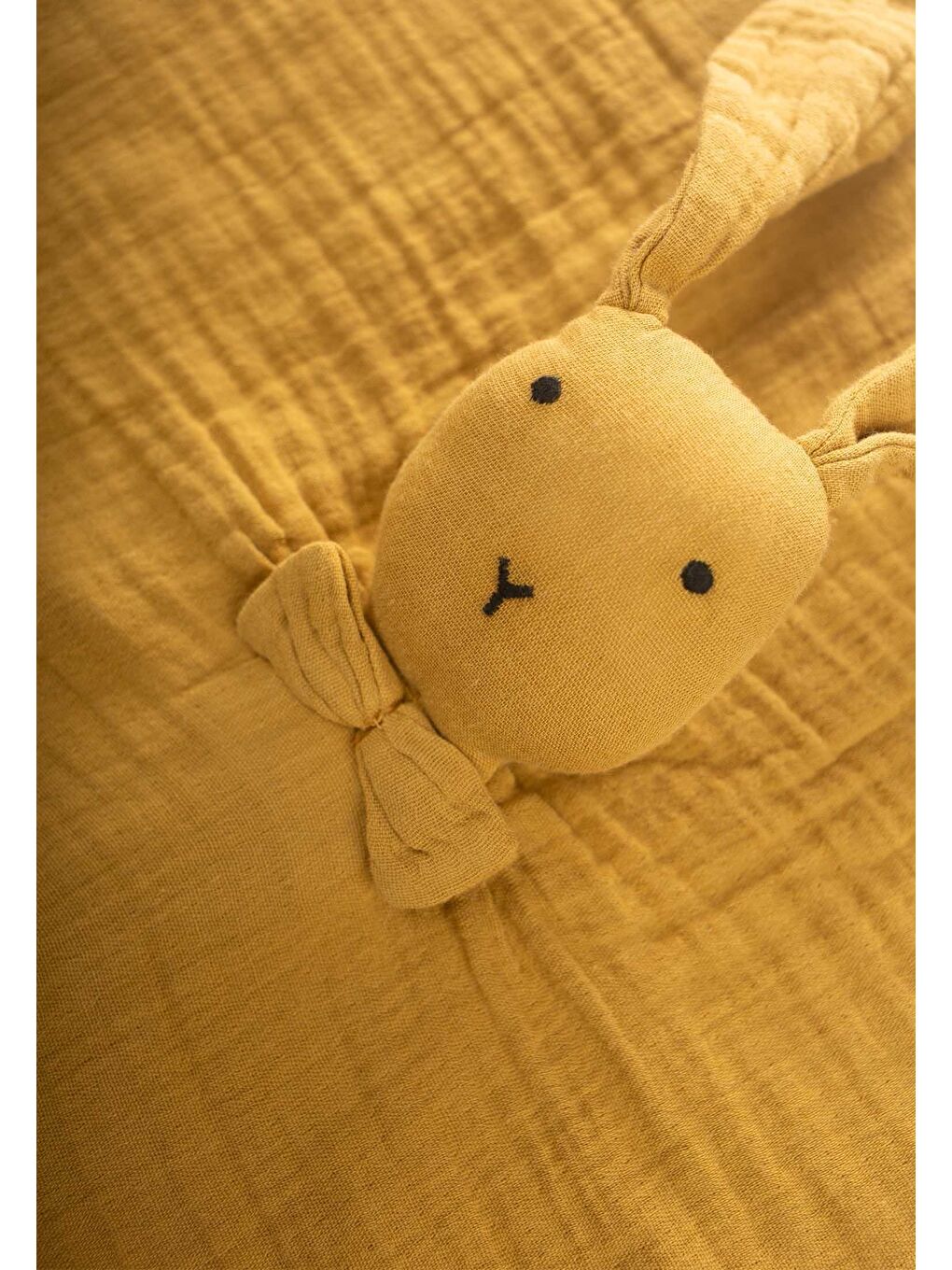Tavşan Müslin Uyku Arkadaşı (Yıkanmıştır) 40X40 Cm Hardal Sarı-2