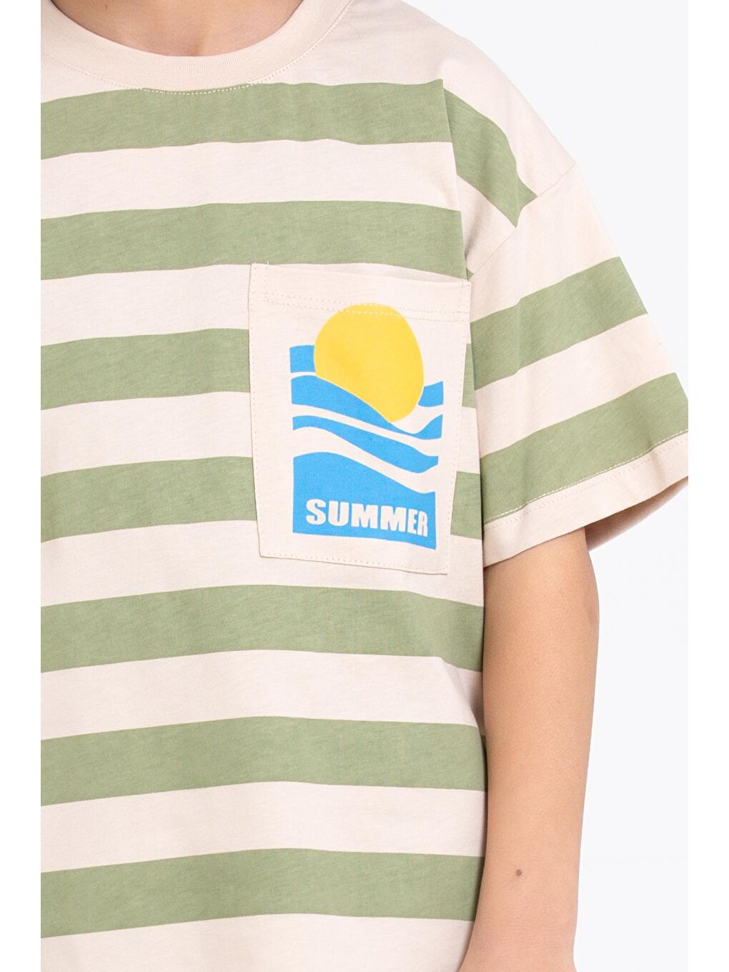 Yeşil Summer Baskı Şortlu 5-9 Yaş Takım - 2433-1-2