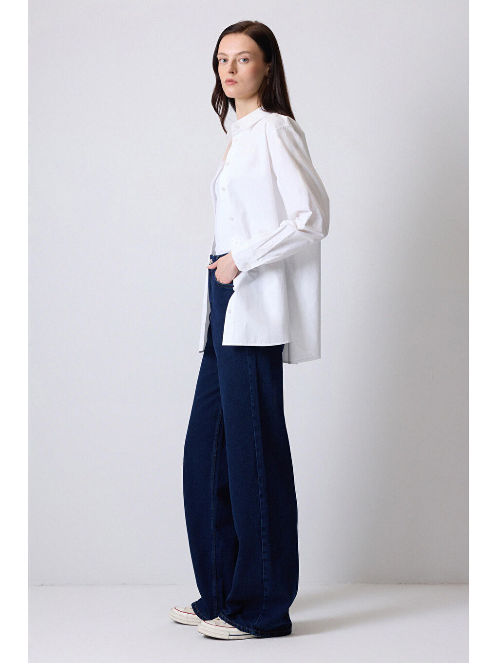 Touché Mavi Bol Paça Denim Pantolon - 3