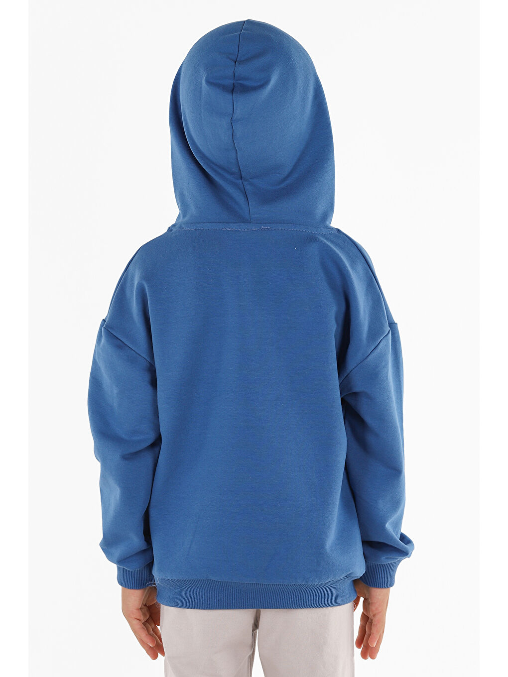 Mavi Kapüşonlu You Rock Baskılı Uzun Kollu Erkek Çocuk Sweatshirt-2