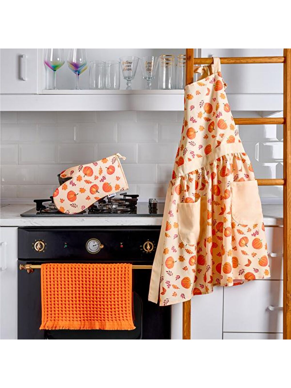 Soft Waffle Mutfak Havlusu - Turuncu - 30x45 cm-4