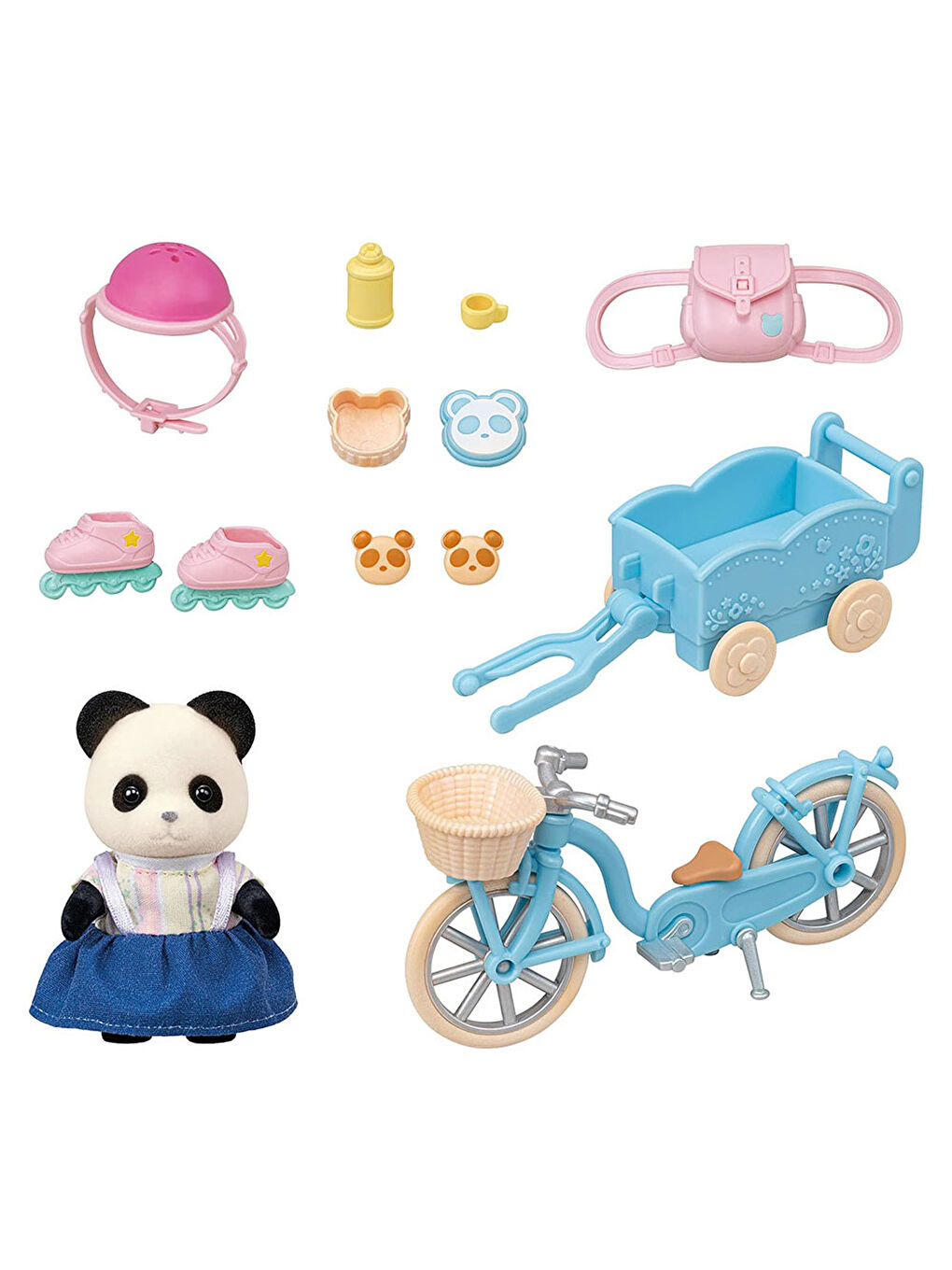 Sylvanian Families Renksiz Bisiklet ve Paten Seti -Panda Kız- 5652 - 4