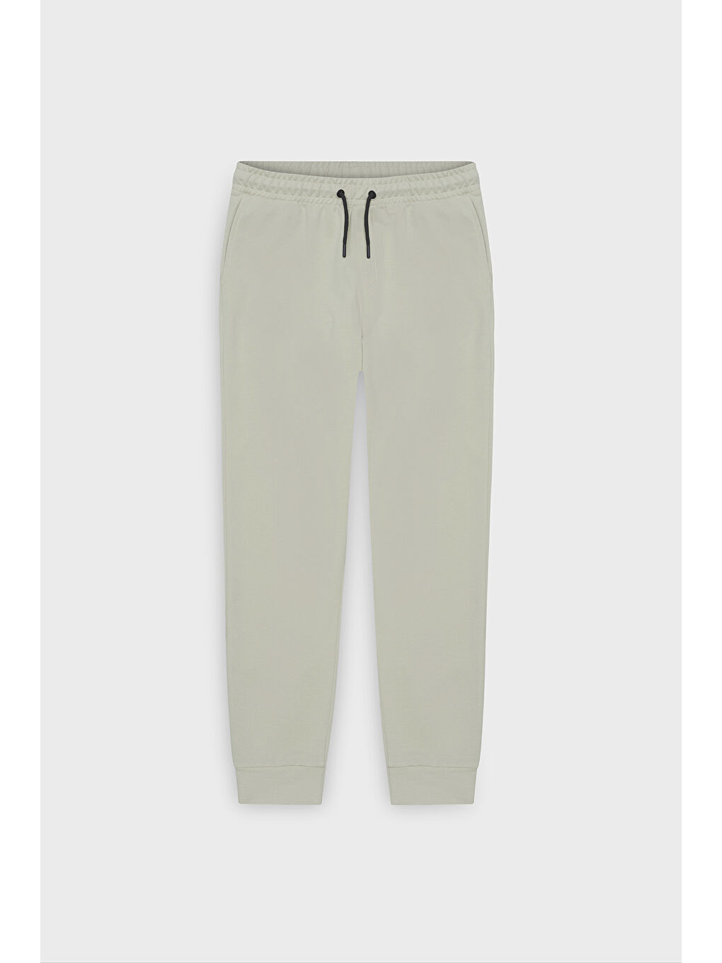 Erkek Bej Standart Fit Beli ve Paçası Lastikli Rahat Spor Eşofman Altı-5