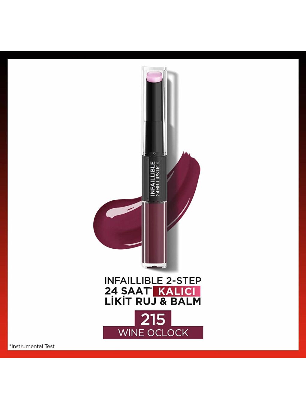 L'Oreal Paris Mor Infaillible 2-Step 24 Saat Kalıcı Likit Ruj & Balm - 215 Wine Oclock