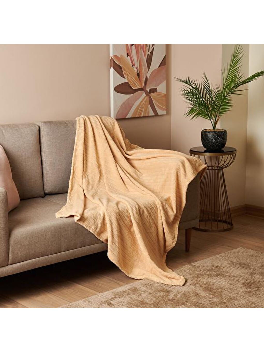 Wellsoft Koltuk Şalı - Bej - 120x165 cm