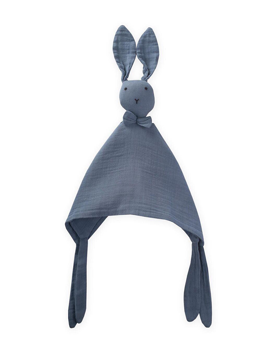 Tavşan Müslin Uyku Arkadaşı (Yıkanmıştır) 40X40 Cm İndigo Mavi-3