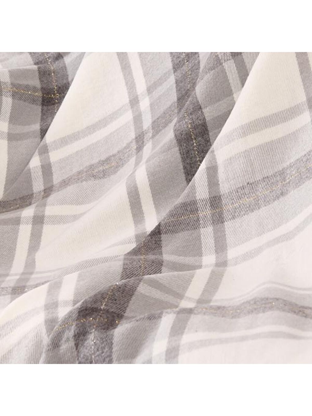 Soft Sim İp Detaylı Skoç Koltuk Şalı - Gri - 130x170 cm-3