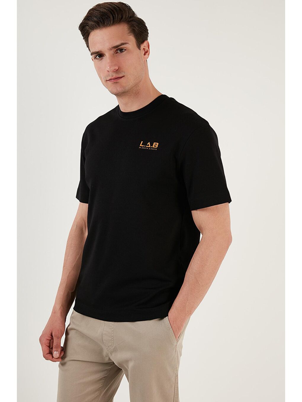 Jack & Jones Siyah Jcolab Pamuklu Sırt Baskılı Relaxed Fit Erkek T Shirt 12224084