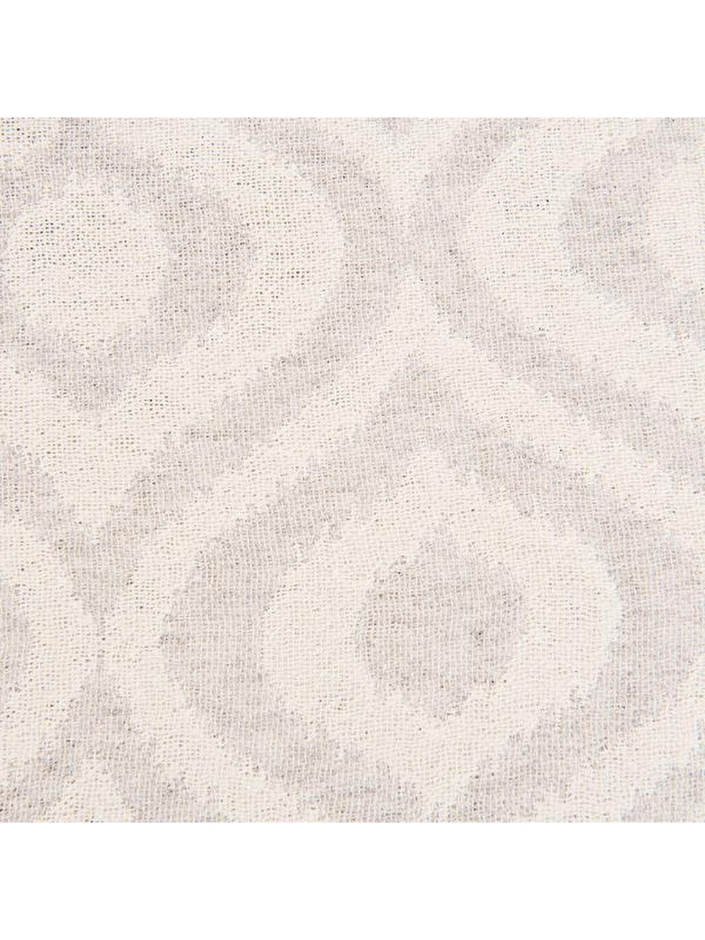 Soft Geometrik Desenli Koltuk Şalı - Gri - 130x170 cm-1